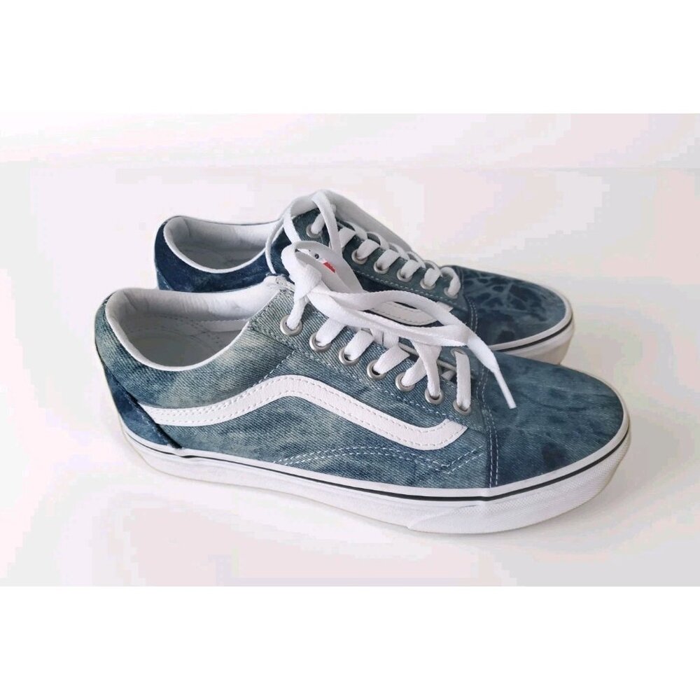 NWT Vans Off The Wall Canvas Denim Sneakers Shoes Men's 7 Women's 8.5 Blue